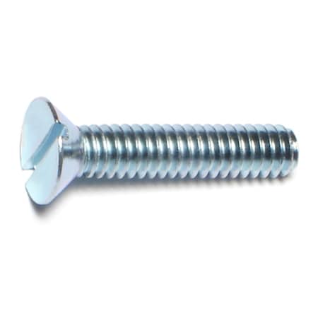 Midwest Fastener 1/4"-20 x 1-1/4 in Slotted Flat Machine Screw, Zinc Plated Steel, 25 PK 60724